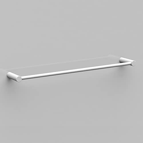 Kon-fort Home Toallero Blanco Mate de Pared 30 cm – Acero Inoxidable AISI 304, Montaje con Tornillos, Diseño Minimalista sin Rosetas Visibles, Fabricado en Europa