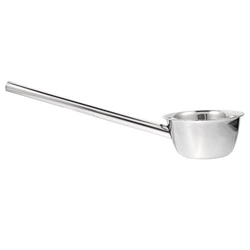 Cabilock 1Pc Gardening Watering Scoop Long Handle Stainless Steel Ladle for Home Use and Resistant Deep Design for Easy Watering for Garden and Kitchen Tasks
