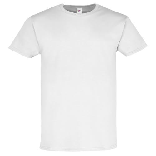 Fruit of the Loom - Iconic 195 Ringspun Premium T | Camiseta para hombre y mujer – 100% algodón, de alta calidad y suave, ideal para el día a día, Blanco, L