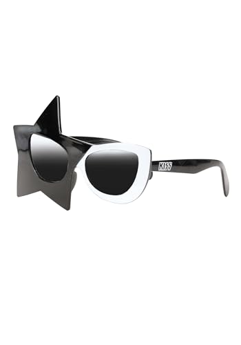 Fun Costumes Starchild KISS Costume Glasses - Plastic Novelty Glasses One Size Fits Most Adults - Standard Silver