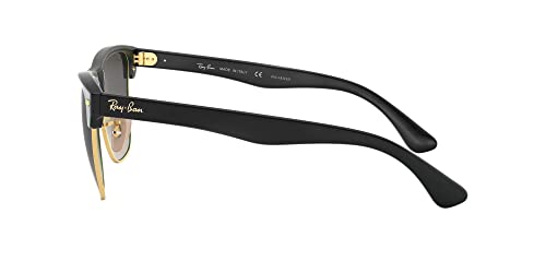 Image of Ray-Ban RB4175 Clubmaster Oversized Square Sunglasses for Men for Women | In Black On Gold. Lightweight durable frame.