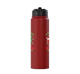 Wine Xmas Pajama PJ Funny Men Women Stainless Steel Insulated Water Bottle