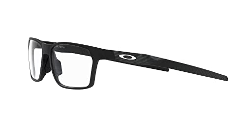 Image of Oakley Mens Ox8174f Hex Jector Low Bridge Fit Rectangular Prescription Eyewear Frames, High Resolution Satin Black /Demo Lens, 54 mm