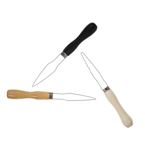 FRCOLOR 3pcs Button Threader Button Dressing Stick Button Assist Device Useful Button Hook Grab Handle Zipper Pull Helper Dressing Stick Button Snap Button Tool Buckle Bodysuit Wood