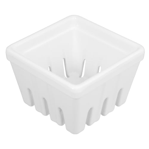 BRIGHTFUFU Farmhouse Style Porcelain Berry Colander Reusable Fruit Strainer Rustic Stoneware Bowl