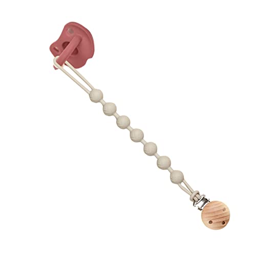 Clipe de chupeta de silicone - Aço inoxidável Clip Beads Chupeta Leash,Design com miçangas em format