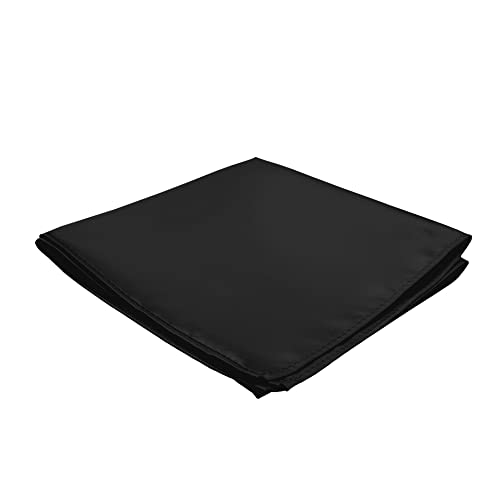 Jacob Alexander 3 Piece Set Men's Solid Color Cummerbund Pre-Tied Banded Bow Tie And Pocket Square - Black #TOP3