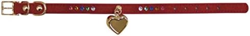 ONS Elegant Stone Heart Bell, Small, Red (Cats & Ultra Small Dog Collars)