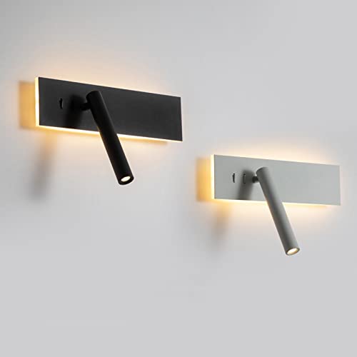 Rotación de ángulo de 360° en lámpara de pared LED con interruptor independiente 4