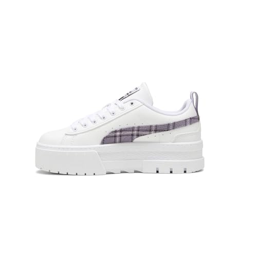 PUMA Kids Girls Mayze Winter Tartan Plaid Platform Lace Up Sneakers Shoes Casual - White3