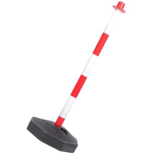 ELAYARD Cône de Signalisation Rouge et Blanc en PE Poteau Délinéateur Élastique Mobile Roues Colonne D’Avertissement Résistante aux UV pour Parking Couvert et Sécurité Routière