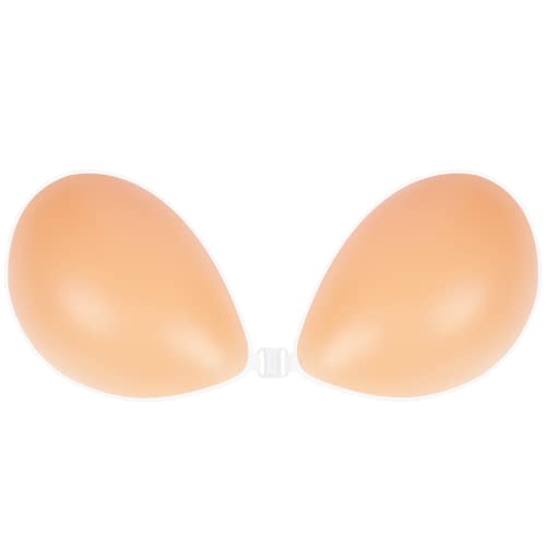 Niidor Adhesive Bra Strapless Sticky Invisible Push Up Silicone Bra For Backless Dress With Nipple Covers Nude (A Cup) #TOP6