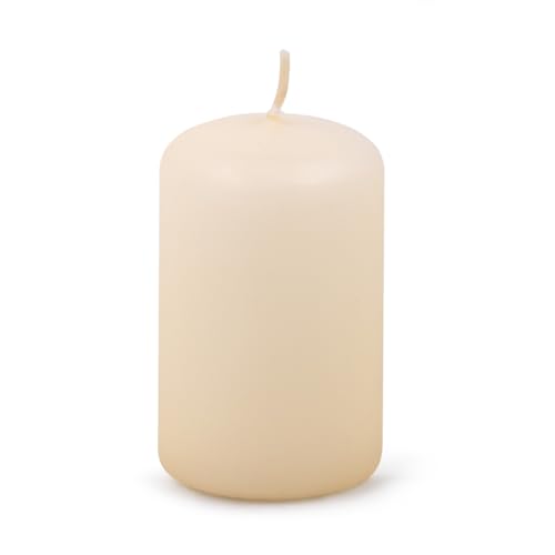 DONAU HOME Velas clásicas/crema, beige/1 pieza/8 x 5 cm de diámetro, sin perfumar/para decoración en el salón, cuarto de baño, 30 horas de combustión, velas decorativas, velas de cera/velas de mesa,