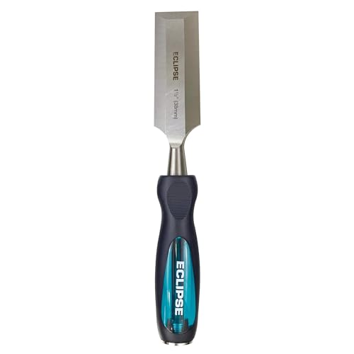Eclipse Professional Tools TT-BEWC11/2E Cincel para madera con bisel y espiga pasante de 1 1/2', hoja de acero Cr-V, capuchón de acero, empuñadura ergonómica de tacto suave
