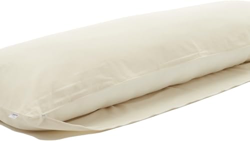 Comodo CMC9000R Dakimakura Taie d'oreiller 100 % coton avec fermeture Éclair Ivoire 160 x 50 cm