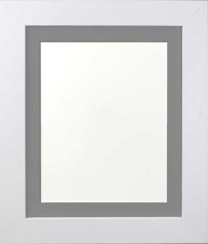 FRAMES BY POST Metro Bilderrahmen mit dunkelgrauem Passepartout, 17,8 x 12,7 cm, für Bildgröße 12,7 x 8,9 cm, Weiß – Ansicht 1