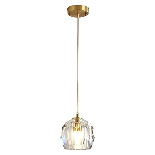 Lámpara colgante de cristal facetado para mesita de noche y comedor moderno