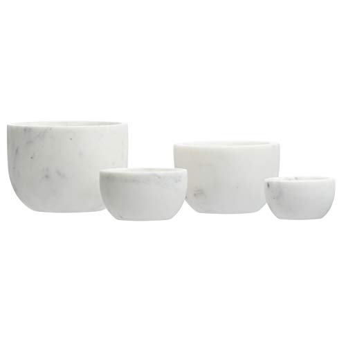 Creative Co-Op White Marble (Set Of 4) Bowl #TOP21