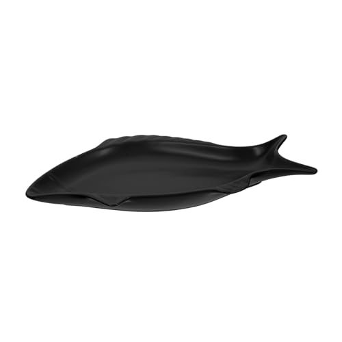Toyvian Assiette Poisson Céramique Noire Design Léger Stable et Pratique pour Servir Repas Fête Cuisine Maison