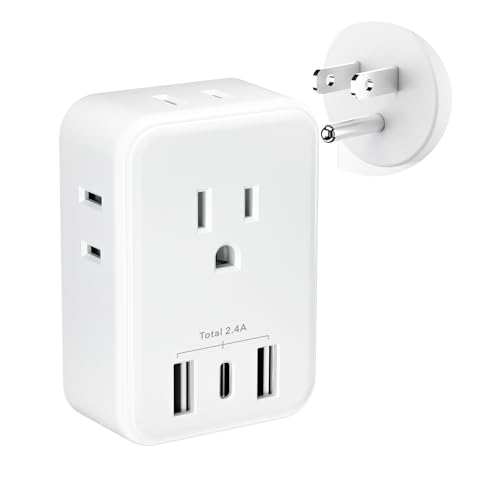 Image of BN-LINK Multi Plug Outlet Extender with AC Outlets and USB Ports, Outlet Splitter with 3 USB Ports (1 USB C), Wall Charger Adapter for Dorm, School, Travel, Office, Home (4 Outlets (Pack of 1))