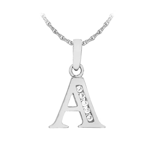 Carissima Colgante de mujer con oro blanco 9 K (375), circonita, 46 cm