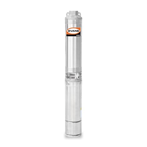 Listado y reviews de Bombas sumergibles Pozo profundo Top cinco. 37 EVANS Bomba Sumergible para Pozo Profundo de 4' 8GPM 5 HP 220V Trifásica Descarga 1.25' 30lpm a 288m Equipo de Riego - SD408ME0500G