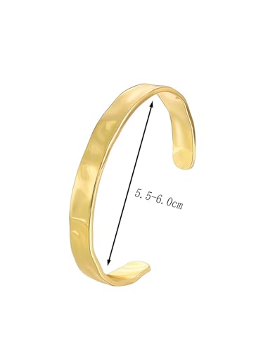 KOLODOGO Gold Cuff Bracelets for Women Hammered Irregular Cuff Bracelet Chunky Adjustable Open Bangles Gold Textured Arm Cuff Fashion Jewelry Gifts4