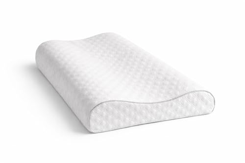 Aeris Memory Foam Contour Pillow for Side Sleepers - Adjustable, Ergonomic Design for Enhanced Neck Support - with Machine Washable Cover