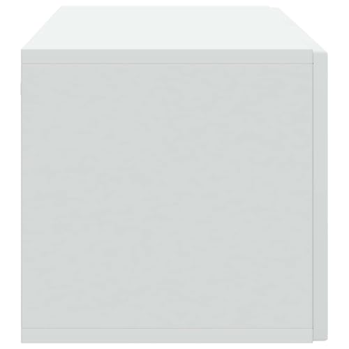 sephironlbb Meuble TV Mural Blanc en Bois d'ingénierie 98 x 31 x 30 cm avec Portes pivotantes 90° Grand Rangement pour Salon séjour Chambre multimédia Audio vidéo – vue 6