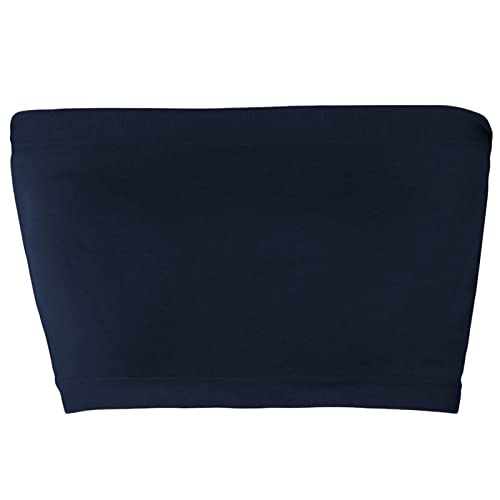 Image of TheMogan Women's Seamless Bandeau Bra Tube Top Strapless Nylon /Span Stretch Bralette