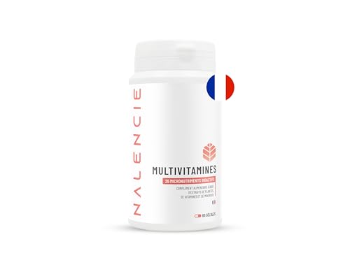 Multivitamines & Minéraux - 26 Nutriments – Vitamines A B C D3 E + Magnésium, Zinc et Sélénium – Haute Assimilation - 60 Gélules Vegan - Pour Femme et Homme - Fabriqué en France