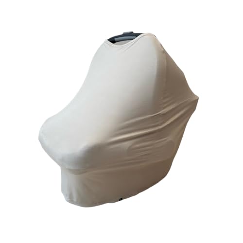 Little Bellwoods Baby Car Seat Cover Nursing Cover Soft Stretchy Breathable Rayon from Bamboo Breastfeeding Canopy (Oat)