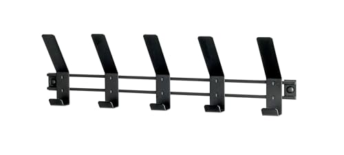 Patère murale noire chic HAKU en métal rigide 52 cm de long
