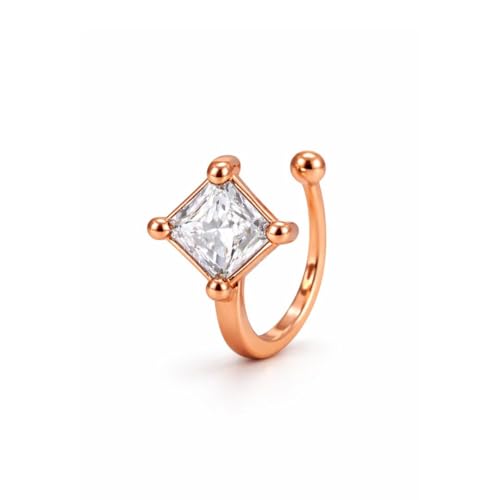 Image of Nilu's Collection Rose Gold American Diamond Non Piercing Nose Pin for Women | Elegant Flower Nose Stud | Minimal Clip-On Nose pin | Anti-Allergy | Anti-Tarnish | Office Wear | Daily Wear | office Wear | Non Piercing