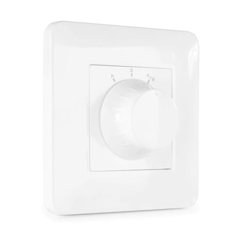 Power Dynamics PDWS In-Wall Speaker Selector Switch Box, A/B Audio Switching, Rotary Knob Control, ABS Plate Cover, 100W Max, White Finish for Commercial & Home Audio Installation