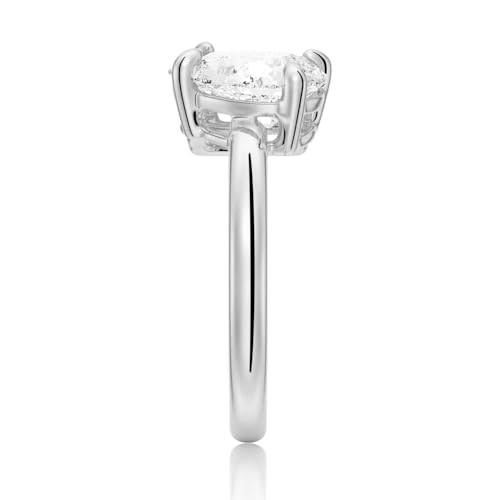 MSBLUE® 14K White Gold Vermeil 4ctw Toi et Moi Emerald Cut & Pear Cut Moissanite Engagement Ring | Perfect for Engagement, Wedding, Anniversary3