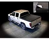 Hidden Snap Truck Bed Tonneau Cover Black Vinyl Roll-Up Durable Clamp-On Panels Secure Cargo Protection Weatherproof Design Compatible with 1997-2004 Ford F150 Flareside 6.5 Ft Bed