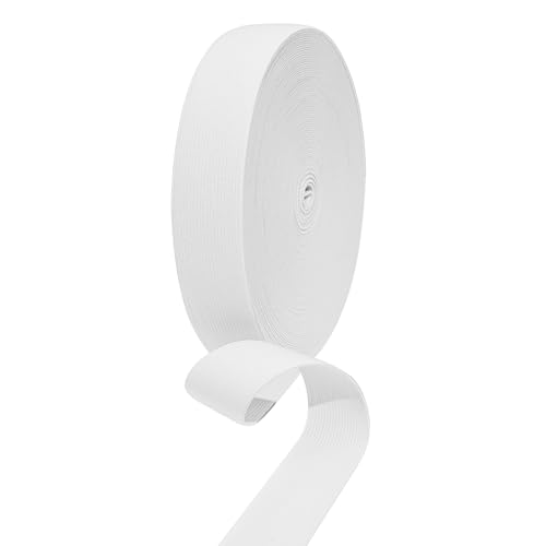 HERZONE 20M Gummiband 3.5cm breit Elastisches Band weiß Stark...