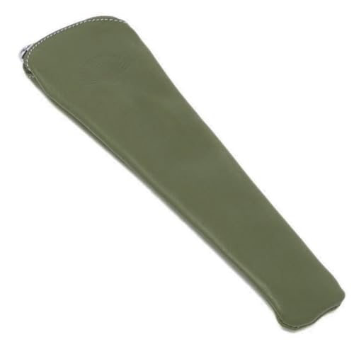 Space Home - Porta Abanico con Cremallera - Funda de Abanico de Piel - Estuche Protector de Abanico - Bolsa Protectora Abanico de Mano - Funda Abanico con Cremallera - Verde Militar
