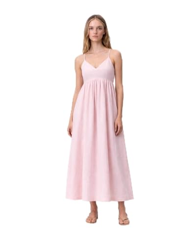 Image of Petal Glow Midi Dress, V-Neck Spaghetti Strap Sundress with Smocked Back, Flowy A-Line Fit, for Women