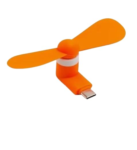 mini fan type-c fan combo pack of 2 pcs. high speed type c fan for all type c android mobiles smartphones & type c devices, multi-colour (pack of 2)