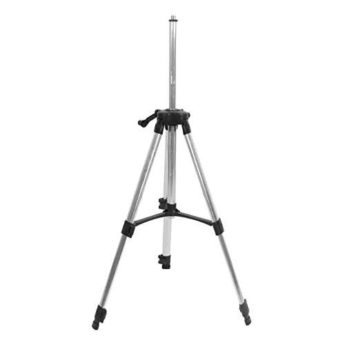 Treppiede per Livella, Treppiede in Alluminio Allungabile da 4,9 Piedi con Livella a Bolla, Gambe Pieghevoli, Piedini Antiscivolo, Custodia per il Trasporto