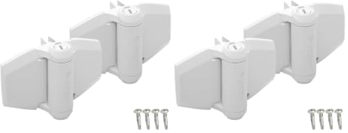 Image of D&D Technologies TCA3L2S3WTS TruClose Regular Duty Self Closing Gate Hinge, for Wood and Vinyl Gates up to 66 Pounds, with Alignment Legs, for Square Gate Frame and Post, White, 2 Count (Pack of 2)