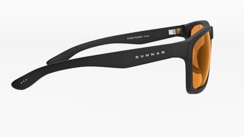 Image of Gaming Glasses | Blue Light Blocking Glasses | Intercept /Onyx by Gunnar | 98% Blue Light Protection, 100% UV Light, Anti-Reflective To Protect & Reduce Eye Strain & Dryness
