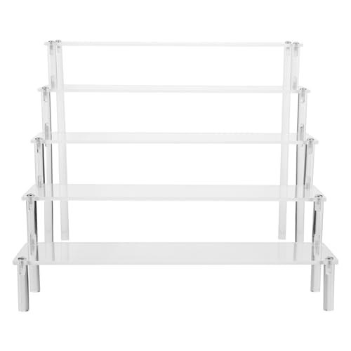 SMASOLO アクリル製クリア展示架 段段型収納ラック 滑らか仕上げで丈夫 手軽に立可能 ホームインテリアに フィギュアや模型の陳列用スタン