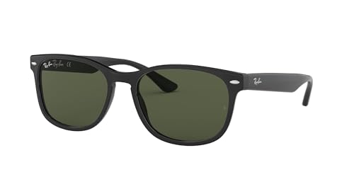 Ray-Ban Unisex Sunglasses Black Frame, Green Lenses, 57MM