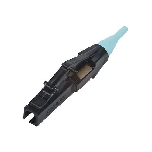 Corning 95-050-99-X Unicam High-Performance Connector, LC, 50/125 um Multimode (OM3 & OM4), Ceramic Ferrule, Single Pack, Black Housing, Aqua Boot
