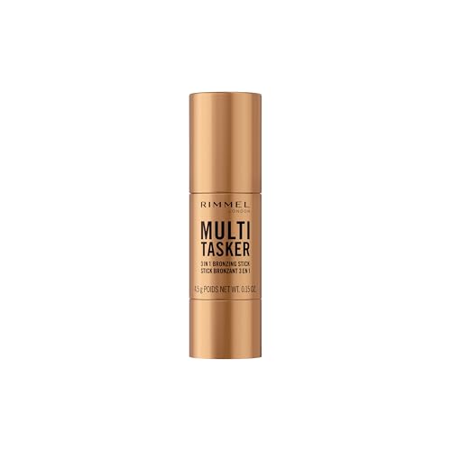 Rimmel London, Bronzer in stick Multi-Tasker, Scolpisce e Modella, 004, Deep, Tenuta che dura tutto il giorno, Finish delicato, Make-up vegano, 4,5 g