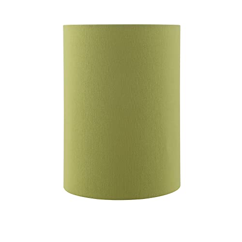 Image of Aspen Creative 31305 Contemporary Drum (Cylinder) Shaped Spider Construction Lamp Shade in Mustard Green, 8 inch wide (8 inch x 8 inch x 11 inch)