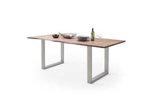 möbelando Baumkantentisch >Calabria< in Akazie Natur lackiert - 180x76,5x90 (BxHxT)